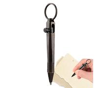 Pocket Pen Brass - Compact Bolt Action Signature Tool, Tiny Vintage Black Travel Pen 3.62 Inch Loop Length, Short Delicate 0.33 Inch Diameter | Small Wallet Notebook Portable Ca