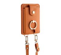 Pocket Phone Card Holder, Attached Phone Wallet, Pocket for - Multi-purpose Waterproof Card Holder with 2 Card Slots, Pocket For, with Stand and Detachable Lanyard, orange, riferimento alla