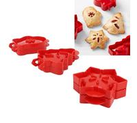 Pocket Pie Press, 3pcs Pocket Pie Snowflake Mitt Xmas Tree Shape Press Dough Presser Pocket Pie Maker Set for Xmas Party Baking