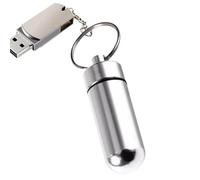 Pocket Pill Case Keychain - Metal Pocket Medicine Capsules Holder | Portable Pill Organizer Case Container for Purse, Compact Daily Container for Men Women Hiking Outdoor, Bag Accessory