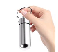 Pocket Pill Case Keychain - Metal Pocket Pill Box Keychain | Portable Mini Pill Organizer for Purse, Waterproof Metal Pill Holder for Outdoor Use