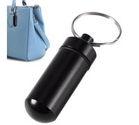 Pocket Pill-Case Keychain - Waterproof Metal Pill-Holder Outdoor Camping Travel Use, Small Daily Storage Unit | Waterproof Metal Pill-Holder Outdoor Camping Travel Use Usage Maintaining Secure