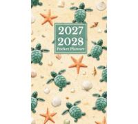 Pocket Planner 2027-2028 for Purse: Small 2 Year Calendar from January 2027 to December 2028 with Cute Sea Turtle Beach Cover
