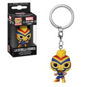 Funko Marvel Luchadores Captain Marvel - Keychain - Collectable Vinyl Mini Figure Novelty Keyring - Stocking Filler - Gift Idea - Official Merchandise - Comic Books Fans - Minifigure