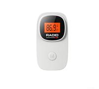 Pocket Portable Mini FM Radio Digital Tuning Stereo Personal Radio With Backlight LCD For Home Travel, 12X8.5x3.5CM(White)
