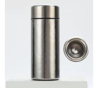 Pocket Portable Titanium Insulated Flasks with Tea Infuser Double Wall Vacuum Sealed Thermal Cup Silver Leakproof Durable Lightweight for Hot Cold Beverage Tea Lovers Travel Mug Bottle (200ML Silver)