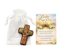 Pocket Prayer Cross, Handmade Wood Pocket Prayer with Gauze Card Gift, Mini Handheld Pockets Wall Crosses Inspirational Religious Gifts, Woode/n Prayers Cr/oss for Comfort & Faith