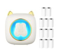 Pocket Printer Portable Thermal Printer BT Connection 203DPI for Picture Label DIY Handcraft List Meno Notes Journal Receipt Paper Instant Sticker with 11 Roll Thermal Paper 57x25mm 2-4