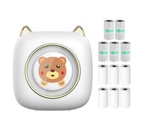 Pocket Printer Portable Thermal Printer BT Connection 203DPI for Picture Label DIY Handcraft List Meno Notes Journal Receipt Paper Instant Sticker with 6 Roll Thermal Paper and 5