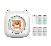 Pocket Printer Portable Thermal Printer BT Connection 203DPI for Picture Label DIY Handcraft List Meno Notes Journal Receipt Paper Instant Sticker with 1 Roll Thermal Paper and 5