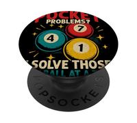 Pocket Problems I Solve Those, Billiard Pool Player PopSockets Adhesive PopGrip