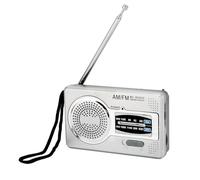 Pocket Radio 2AA Battery Operated AM FM Transistor Radio DSP Chip Portable Pocket Mini Radio with Loudspeaker Headphone Jack Silver Gray (#3)