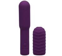 Pocket Rocket Elite - Rechargeable Mini Vibrator with Removable Textured Silicone Sleeve, Waterproof, 7 Vibration Patterns, Compact and Quiet - Purple - By Doc Johnson - for Adults Only