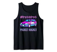 Pocket Rocket Retro Japanese JDM Tuner Car Synthwave Graphic Tank Top