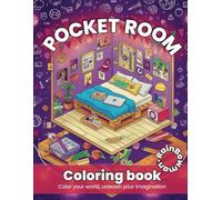 Pocket Room Coloring Book: 50+ Tiny, Cozy, Beautiful and Peaceful Room Illustrations for Stress-Relief and Relaxation, Art lovers Gifts for Adults and Teens, Fun on Planes, Trains and Road Trips