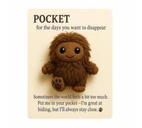 Pocket Sasquatch Plush Doll Hugs Positive Stuffed Animal Emotional Support Stuffed Doll Emotional Mini Doll Inspirational Animal hugs squish-mallow B pocket Encourager - gifts pocket friends s