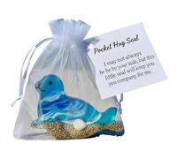 Pocket Sea Animal Hugs,Pocket Travel Turtle Hug Gift,Handmade Shells Ocean Beach Animals Token with Inspirational Card,Emotional Support Encouragement Greeting Card Keepsake Gift for Ocean Lover