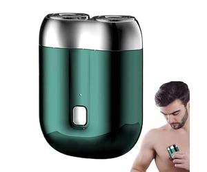 Pocket Shaver Men, 7x5.4cm Double-Headed USB Rechargeable Device | Premium ABS Waterproof Construction 110g, Portable Grooming Trimming Tool Designed for Home Car and Travel