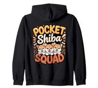 Pocket Shiba Squad Inu Dog Zip Hoodie