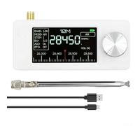 Pocket Shortwave Radio SI4732 Receiver 1.9 Inch IPS Screen ESP32-S3 Control AM FM LSB USB 800mAh Battery Loop Antenna(White-Pull Rod)