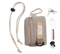 Pocket Shoulder Pouch Mini - Canvas Earphone Organizer & Coin Case, Compact Lanyard Sling Bag for Wireless Earbuds, Keys, Loose Change | for Casual Walking, Smart Phone Not Included