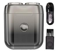 Pocket Size Electric Trimmer With Double Floating Cutter Heads Rechargeable Beard Trimmer For Men Washable For Daily Use