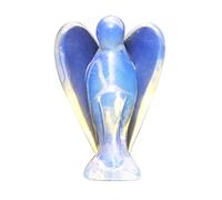 Pocket Size Guardian Angel Made Opalite Stone, Amulet Prayer Angel