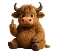 Pocket Size Plush Rebel Little Highland Cow Plush for Boys Girls Child Kid (C)