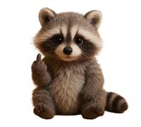 Pocket Size Plush Rebel Little Raccoon Plush for Boys Girls Child Kid (D)