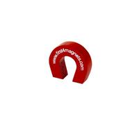 Pocket Size Red Alnico Horseshoe Magnet for Science, Education, Experiments, Students, and Teachers - 25.4mm x 28.5mm x 8mm - 1.5kg Pull