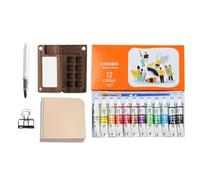 Pocket Size Watercolour Paint Set, Portable Acrylic Watercolour Palette, Travel Kit, Perfect for Sketching, Outdoor Painting, Student Art Lessons, with Pins