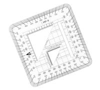 Pocket Sized Coordinate Scale Tool, Metric Scale with Grid, Protractor for Geographic Research, Engineering Drawings, Construction Work