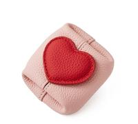 Pocket-Sized Solid Color Mini Coin Purse for Women, Heart Shape Change Wallet, Key Lipstick Card Holder (Pink)