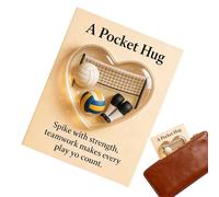 Pocket Sports Hug - Pocket Motivational Keepsake | Sports Theme Motivational Card - for Players Athletes Team Managers Fans Collectors During Game Days Training Camps Tournaments Travel