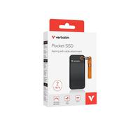 Pocket SSD - VERBATIM - 2TB - USB 3.2 Gen 2 - Black orange - 3-year warranty