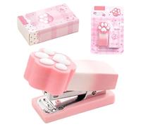 Pocket Staplers - Cat Claw Mini Stitcher, Adorable Small Size Stationery, Handy and School Stapler for Students, Cute Travel Accessory Binding 2-15 Sheets for Classroom Home, Multicolor