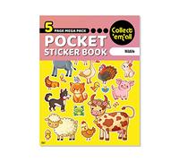 Pocket Sticker Book (5 Pages) - 64 MEGA Packs to Collect Coloured Stickers for Kids - Wildlife