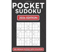 Pocket Sudoku: Compact Travel-Friendly 4 × 6 Puzzle Book with 200 Medium-Level Sudoku Puzzles | 2 Puzzles per Page | Solutions included