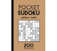 Pocket Sudoku for Adults - 200 Medium & Hard Puzzles: Compact 4×6 Inches | High-Contrast Edition | 2 Puzzles per Page | Solutions Included