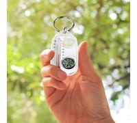 Pocket Survival Compass | Compasses Thermometers Keychain | Small Guiding Keyring | Compass And Thermometers Keychain | Compass Thermometer | Compact Survival Tool For Outdoor
