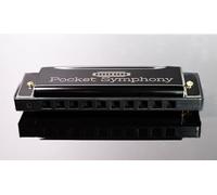Pocket Symphony Beginner's Harmonica | Key of C - 10 Holes, 20 Notes - Diatonic | Black Chrome - Stainless Steel