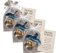 Pocket Travel Turtle Hug Gift, Mini Sea Turtle Pocket Hug Token Beach-Themed Keepsake with an Included Motivational Card, Symbol of Encouragement, Motivation and Positivity, Pocket Hug Gift (3PCs)