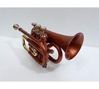 POCKET TRUMPET Bb PITCH COPPER COLOR WITH CASE & MOUTHPIECE, NICELY TUNED