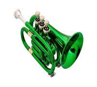 Pocket Trumpet Palm Size Pocket Size Trumpet Bb Tone Gold Trumpet Size Palm Size (Color : Green)