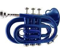 Pocket Trumpet, Professional mini trumpet B-flat Lacquer Gold Palm Trumpet Miniature Pocket Trumpet Beginner Student Trumpet Instrument(3)