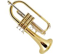 Pocket Trumpet, Professional mini trumpet B-flat Lacquer Gold Pocket Trumpet Fluger Brass Music Beginner Grade Examination Playing Trumpet