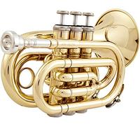 Pocket Trumpet, Professional mini trumpet B-flat Palm Horn Pocket Trumpet Cornet Brass Instrument Suitable For Beginner Students