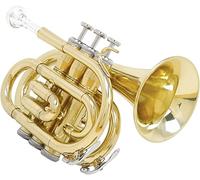 Pocket Trumpet, Professional mini trumpet Mouthpiece Pocket Trumpet Musical Instruments With A Mouthpiece Bb Flat Brass Trumpet For Students Beginners