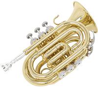 Pocket Trumpet, Professional mini trumpet Tone Bb Key Pocket Trumpet Convenient Professional Playing Cornet Trumpet Mouthpiece Wind Instrument