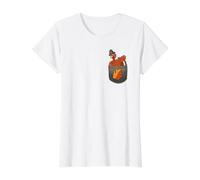 Pocket Turkey Pilgrim Funny Thanksgiving Day Fall Autumn Value Graphic T-Shirt, Women, White, S